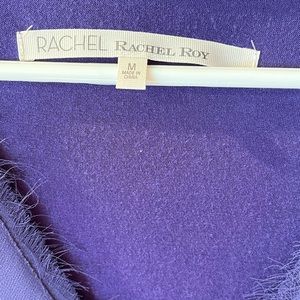 Rachel Roy Violet V-Neck Sleeveless Dress With Raw Edges Lined Size M